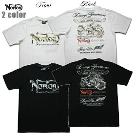 Norton Tシャツ ドライリゾートバイクモチーフTEE 232N1005 ホワイト ブラック 白 黒 【 2023 Tシャツ / ノートン 半袖 / メンズ / バイカー バイク / ストリート / アパレル 服 / メール便可 / あす楽 】