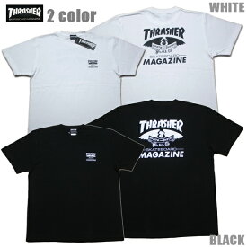 THRASHER Tシャツ Emblem S/S TEE TH91407 ブラック ホワイト 黒 白【 2024 メンズ Tシャツ / スラッシャー Tシャツ / スケーター / ストリート / サーフ / スケート / スラッシャー 半袖 / レゲエ / メール便可 / あす楽 】