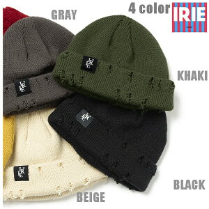 IRIE �j�b�g�L���b�v RIPPED KNIT CAP IRSS26007 �J�[�L �u���b�N �O���[ �x�[�W�� �y 2026 �A�C���[ �j�b�g�X /�A�C���[ CAP / �j�����p �X�q �j�b�g �r�[�j�[ ���b�` / ���Q�G / �X�P�[�^�[ / �A�C���[ / 