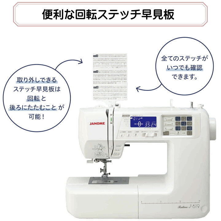 楽天市場】ジャノメミシン JANOME J619 J-619 RUTINA ルティーナ 