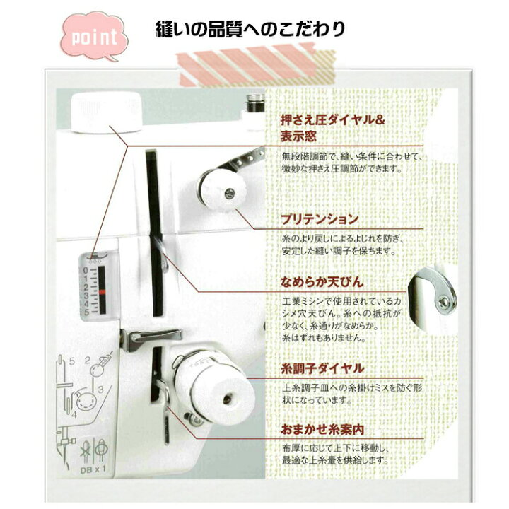 楽天市場】職業用ミシン ジャノメミシン ミシン 本体 ジャノメ JANOME  