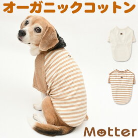 犬の服 スムース×ワッフル半袖TEE 4-6号 中型犬の洋服 きなり/ボーダー 秋冬 オーガニックコットンのドッグウエア 日本製