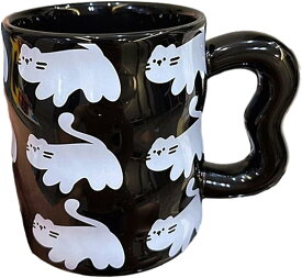 マグカップ 約300ml 朝食 カップ おしゃれ 可愛い 黒猫柄 耐熱耐冷 電子レンジ対応 お茶 ミルク コーヒーカップ ティーカップ 家庭用 オフィスコップ 誕生日 クリスマス 新築祝い プレゼント