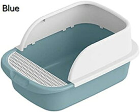 猫用トイレ本体 猫のゴミ箱の箱が付いている猫のゴミ箱の鍋 きれいな上部の広いコーナーのゴミ箱をきれいにする 掃除しやす (Color : Blue Size : 30x45x10cm)