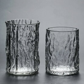 ガラスコップ 260ml+300ml 2点セット オフィス 家族/バー/ピクニック/パーティーに最適 雑貨 家用 可愛い お茶 お酒 贈り物 飲み物 キッチン用 耐熱 ジュース ミルク ティー コーヒ