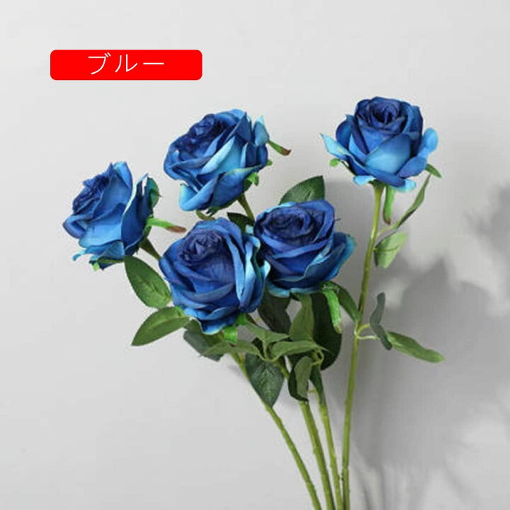 楽天市場】造花 インテリア バラ 薔薇 5本 ピンク 枯れない花 アート 