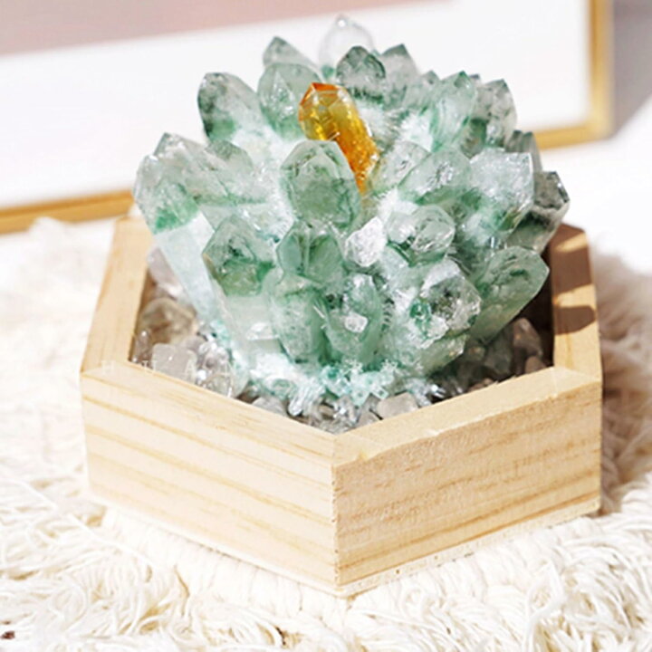楽天市場】水晶 クリスタルのクラスタ 天然石 置物 台座付き 装飾品 