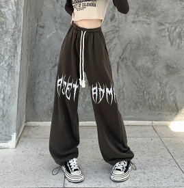 全3色 パンツ ズボン ウエストゴム 切り替え 体型カバー 大きいサイズあり 原宿系ファッション 韓国風 ダンス 衣装 ダンサー ヒップホップ HIPHOP 個性 奇抜 かわいい 青文字系 ボトムス レディース 女