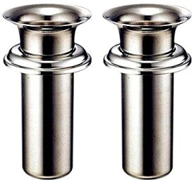 お墓用花立 高級ステンレス製 中入れ式 ツバ付 筒径：38mm リング下深さ：85mm 1対2本セット[W-39]