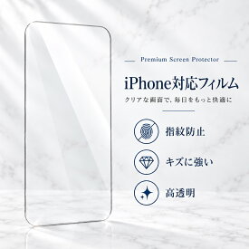 iPhoneフィルム 対応 強化ガラス 保護フィルム 9H iPhone17 16e 16 15 14 13 12 SE3 SE2 8 7 高透明 指紋防止 飛散防止 高光沢 傷防止 液晶保護 スマホフィルム タッチ操作