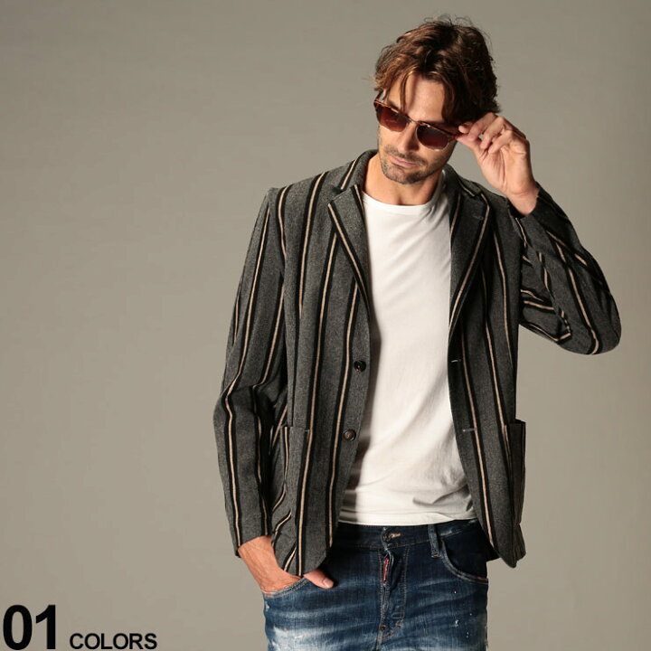 楽天市場 Lardini ラルディーニ ブートニエール ストライプ シングル 2ツ釦 シャツ ジャケットブランド メンズ 男性 アウター ジャケット テーラード 裏地無し 縞柄 カジュアルジャケット きれいめ Ldamajimc1291 メンズショップ サカゼン