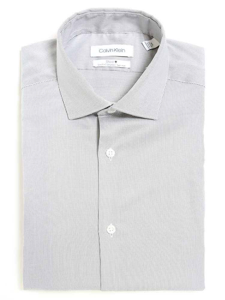 Calvin Klein (カルバンクライン) ストレッチ 形態安定 ホリゾンタルカラー 長袖 ドレスシャツ SLIMブランド メンズ 男性 紳士  ビジネス ワイシャツ Yシャツ フォーマル イージーケア CK33K3767 | メンズショップ サカゼン