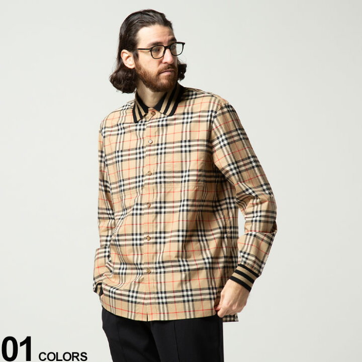 楽天市場 Burberry バーバリー チェック 襟袖リブ 長袖 シャツブランド メンズ 男性 トップス シャツ 長袖シャツ チェックシャツ メンズショップ サカゼン