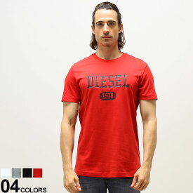 DIESEL (ディーゼル) カレッジロゴ クルーネック 半袖 Tシャツ ブランド メンズ 男性 トップス Tシャツ 半袖 シャツ DSA038240GRAI