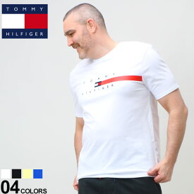 大きいサイズ メンズ TOMMY HILFIGER (トミーヒルフィガー) ライン クルーネック 半袖 Tシャツ FLAG STRIPE TEE Tシャツ 半袖 コットン 春 夏 78J4997D22