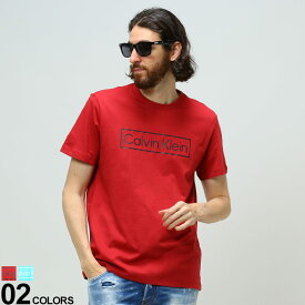 Calvin Klein (カルバンクライン) BOXロゴ クルーネック 半袖 Tシャツ ブランド メンズ 男性 トップス Tシャツ 半袖 シャツ CK40HM800