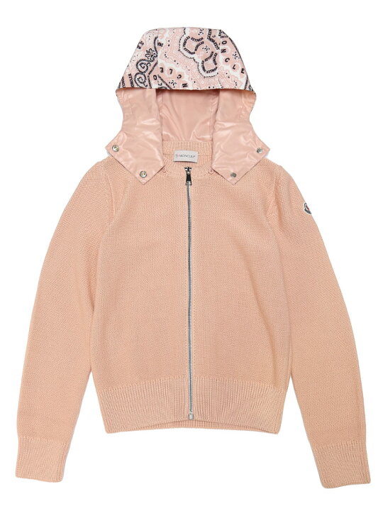 楽天市場】MONCLER (モンクレール) 異素材フード フルジップ ニット  