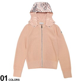 MONCLER (モンクレール) 異素材フード フルジップ ニット パーカー ブランド キッズ 子供服 アウター トップス ブルゾン フード MCG9B00006M1367