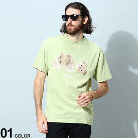 Palm Angels (パームエンジェルス) ベアプリント クルーネック 半袖 Tシャツ ブランド メンズ 男性 トップス Tシャツ 半袖 シャツ PAA001F22JER005