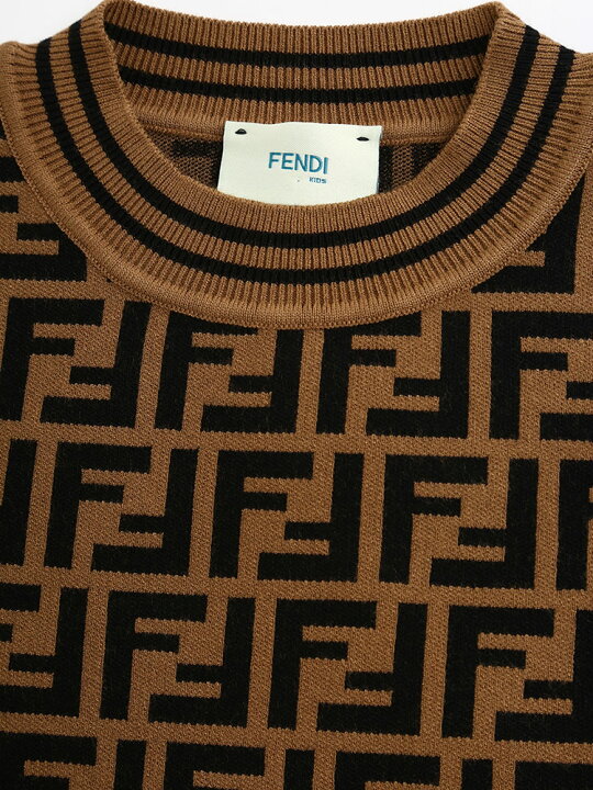 楽天市場】FENDI (フェンディ) 総ロゴ クルーネック 半袖 ニット 