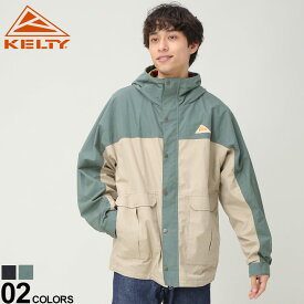 ケルティ マウンテンパーカー KELTY 撥水 切り替え フルジップ マウンテンパーカー KE22213039 メンズ 男性 トップス アウター ジャケット ブルゾン フード