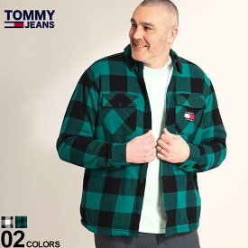 大きいサイズ メンズ TOMMY JEANS (トミージーンズ) 裏ボア チェック フランネル シャツ SHERPA FLANNEL OVERSHIRT シャツ 長袖 チェックシャツ DM15132D22