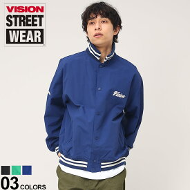 ヴィジョンストリートウェア ジャケット VISION STREET WEAR スタジャン スタジアムジャンパー ナイロン バックデザイン スタジアムジャンパー 3305002 メンズ 男性 トップス アウター コーチジャケット スタジャン