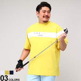 大きいサイズ メンズ le coq sportif (ルコックスポルティフ) GOLF 高速DRY 吸汗速乾 ストレッチ モックネック 半袖 Tシャツ Tシャツ 半袖 ゴルフ スポーツ QGMVJA13BG