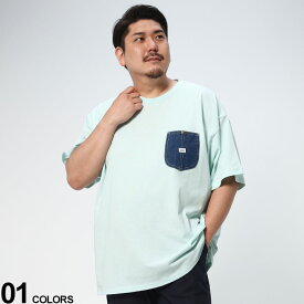 大きいサイズ メンズ Lee (リー) デニムポケット クルーネック 半袖 Tシャツ Tシャツ 半袖 ポケT 春 夏 LT307391533L5L