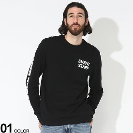 DIESEL (ディーゼル) バックプリント クルーネック 長袖 Tシャツブランド メンズ 男性 トップス Tシャツ 長袖 ロンT DSA110880EFAN