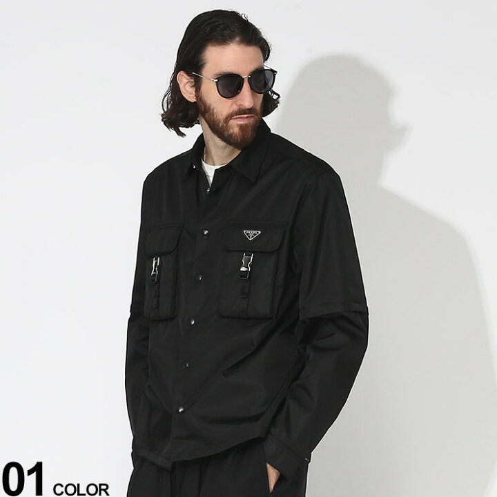 楽天市場】PRADA (プラダ) ナイロン ポケット 袖取り外し シャツ 