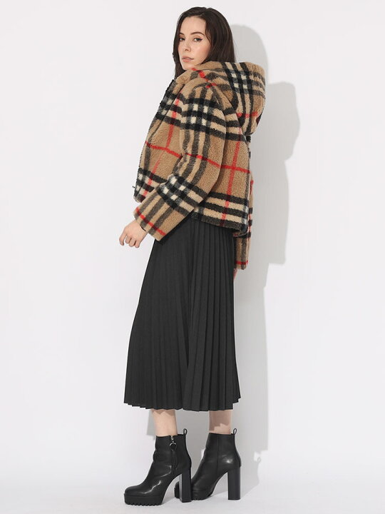 楽天市場】BURBERRY (バーバリー) チェック フリース フーデッド Burberry新作ブルゾン、開封済み未着用です。