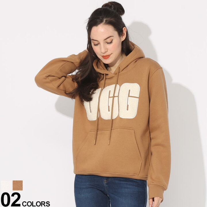 楽天市場】UGG (アグ) ボアロゴ 裏起毛 プルオーバー パーカーブランド 