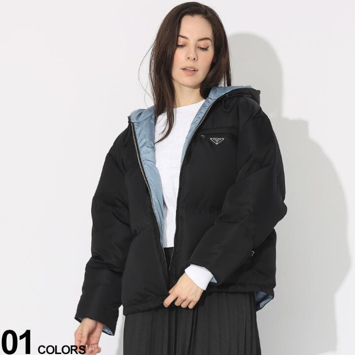 楽天市場】PRADA (プラダ) ロゴプレート フルジップ ダウンジャケット 