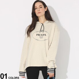 PRADA (プラダ) ロゴエンブロタリー プルオーバー パーカーブランド レディース トップス パーカー スウェット フード PRL134677