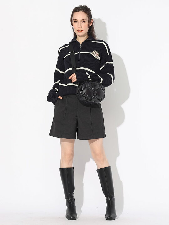 楽天市場】MONCLER (モンクレール) ハーフジップ ボーダー ニット 