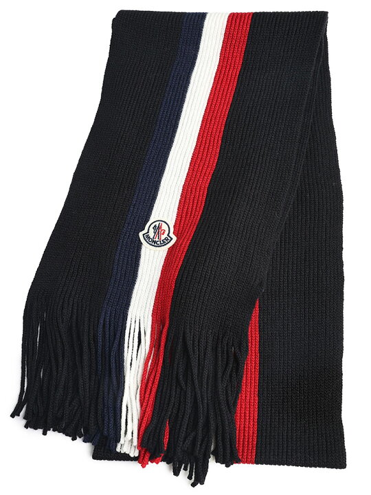 楽天市場】MONCLER (モンクレール) トリコロール リブ マフラー 