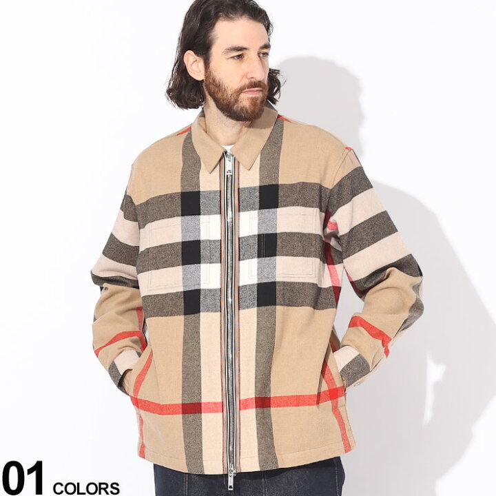 楽天市場】BURBERRY (バーバリー) チェック ウールコットン ジップ 