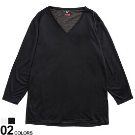 大きいサイズ メンズ MIZUNO (ミズノ) BREATH THERMO 吸湿発熱 薄手 Vネック 9分袖 Tシャツ インナー シャツ 消臭 温かい BTC2JAA615