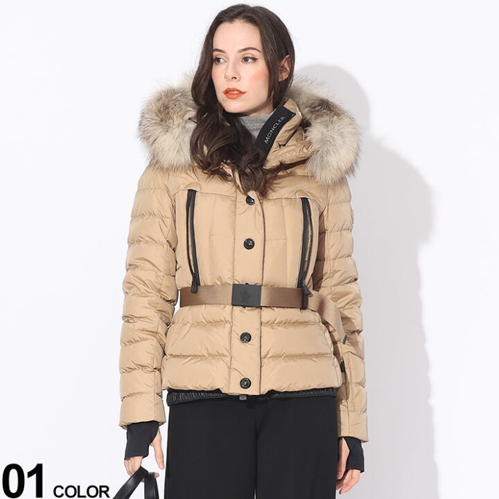 楽天市場】MONCLER (モンクレール) ファーフード ベルト付き ダウン 