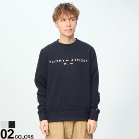 TOMMY HILFIGER (トミーヒルフィガー) 裏起毛 ロゴ刺繍 クルーネック トレーナーメンズ 男性 トップス クルー スウェット プルオーバー 秋冬 MW0MW11596