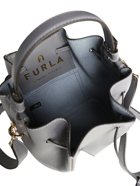 FURLA◇キルティング/2way/バッグ/レザー/GRY （☆外観美品☆FURLA 