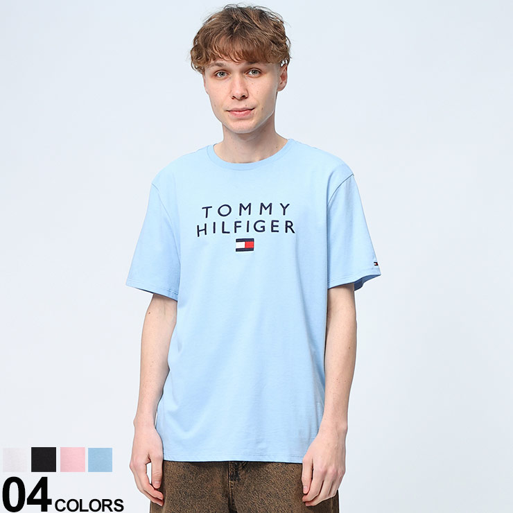 TOMMY HILFIGER (トミーヒルフィガー) ロゴ刺繍 クルーネック 半袖 Tシャツ STACKED TOMMY EMB TEEメンズ 男性  トップス シャツ Tシャツ クルー 半袖 コットン 78J9703 | メンズショップ サカゼン