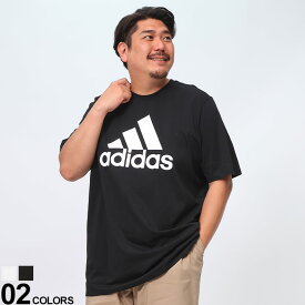 adidas (アディダス) BIGロゴ 背面刺繍 クルーネック 半袖 Tシャツ 12784230 大きいサイズ メンズ トップス シャツ スポーツ