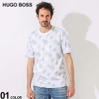 HUGO BOSS (ヒューゴボス) モノグラム 総柄 クルーネック 半袖 Tシャツ HB5054100 ブランド メンズ 男性 トップス Tシャツ 半袖 シャツ