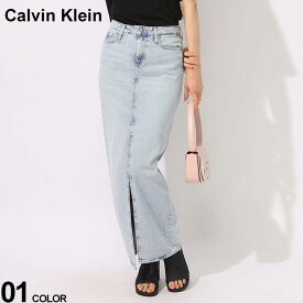 Calvin Klein (カルバンクライン) Calvin Klein jeans センタースリット マキシ丈 デニムスカート CKLJ20J222814 ブランド レディース ボトムス デニム ロングスカート
