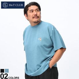 B＆T CLUB (ビーアンドティークラブ) 冷感 シルクタッチ ストレッチ リキュールプリント 半袖 Tシャツ BTAIM24SU06 大きいサイズ メンズ トップス Tシャツ 半袖 クルー