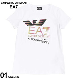 EMPORIO ARMANI EA7 (エンポリオ アルマーニ) ラインストーン イーグルグラデーションプリント クルーネック 半袖 Tシャツ EA7L3DTT30TJFKZ ブランド レディース トップス Tシャツ 半袖 シャツ