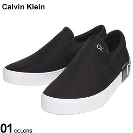 Calvin Klein (カルバンクライン) ワンポイント ヒールロゴ スリッポン CMRYOR CKCMRYOR ブランド メンズ 男性 シューズ 靴 スニーカー ローカット
