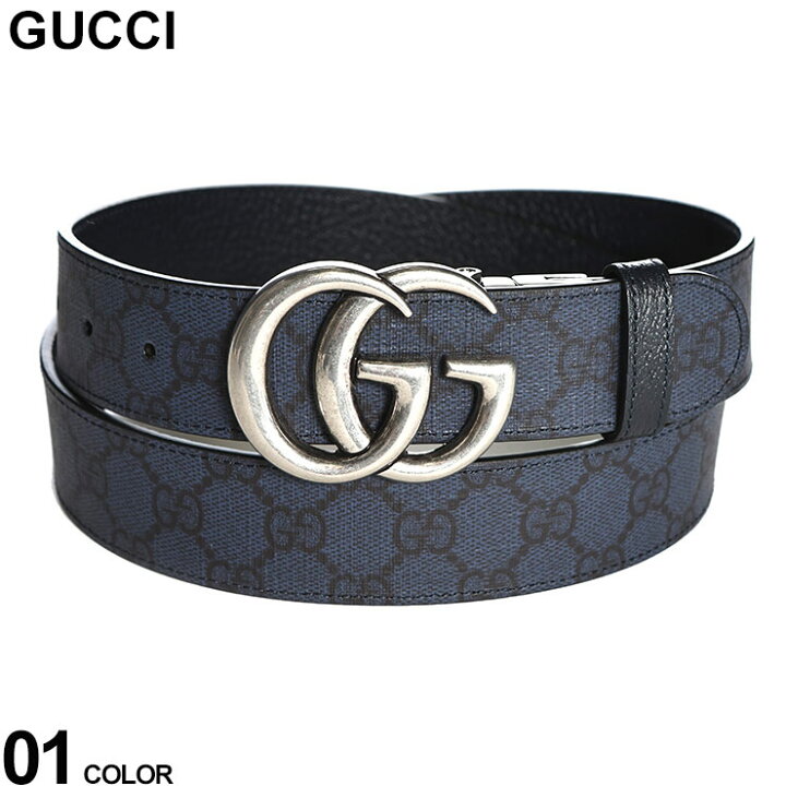 楽天市場】グッチ GUCCI 総柄×無地 ダブルGバックル リバーシブル  